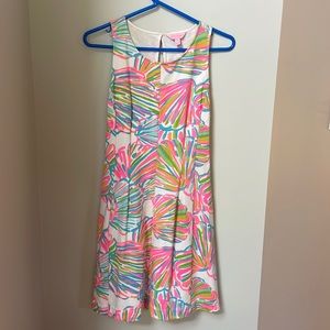 Lilly Pulitzer Felicity Dress sz S print Shellabrate keyhole fit and flare VGUC